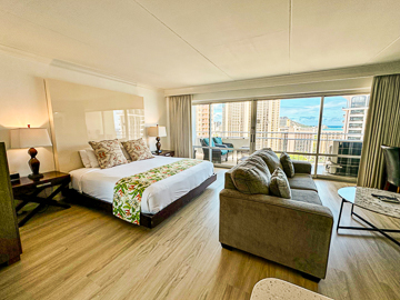 Spacious Living/Bedroom Area w/ Diamond Head View 