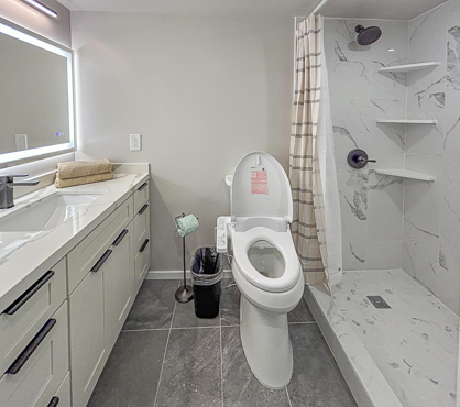 Modern bathroom with a walk-in shower