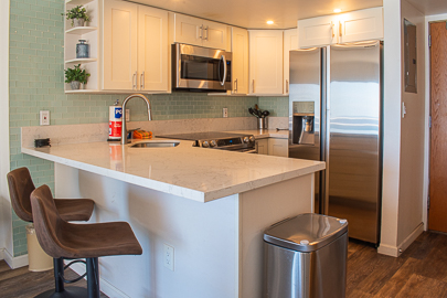 Newly Remodeled Kitchen Counter and Cabinets